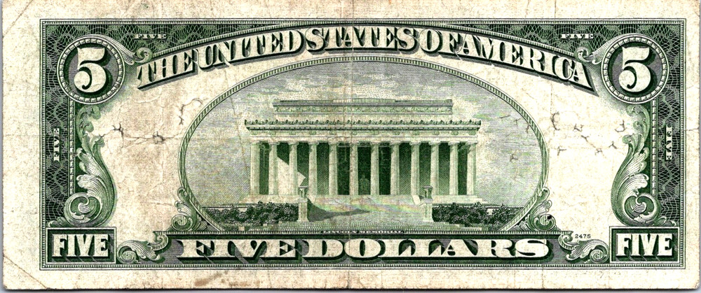 1953-A $5 Silver Certificate VF