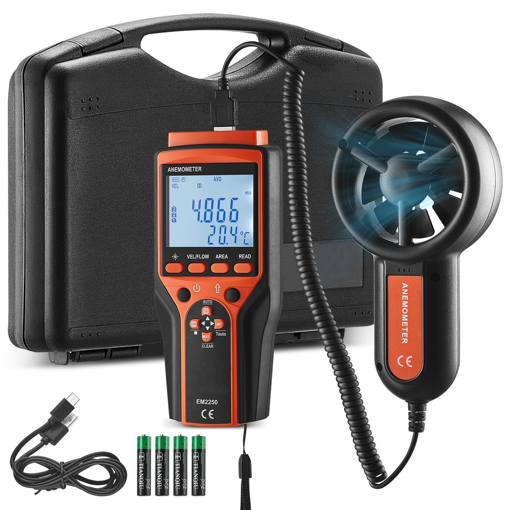 Split Handheld Anemometer Digital Wind Speed CFM Meter Gauge 14-140℉ LED