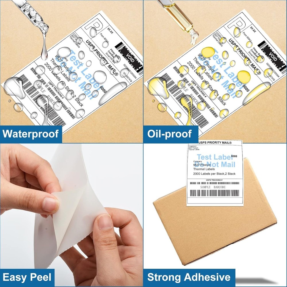 Zebra Direct Thermal Shipping Labels, 4000 Labels