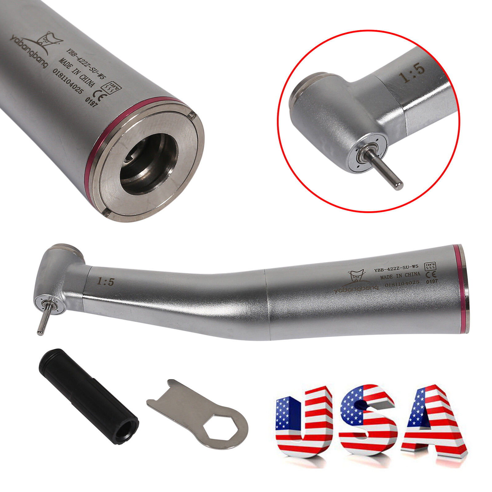 NSK Style Dental Brushless LED Electric Micro Motor/1:5 Increasing Handpiece UPS