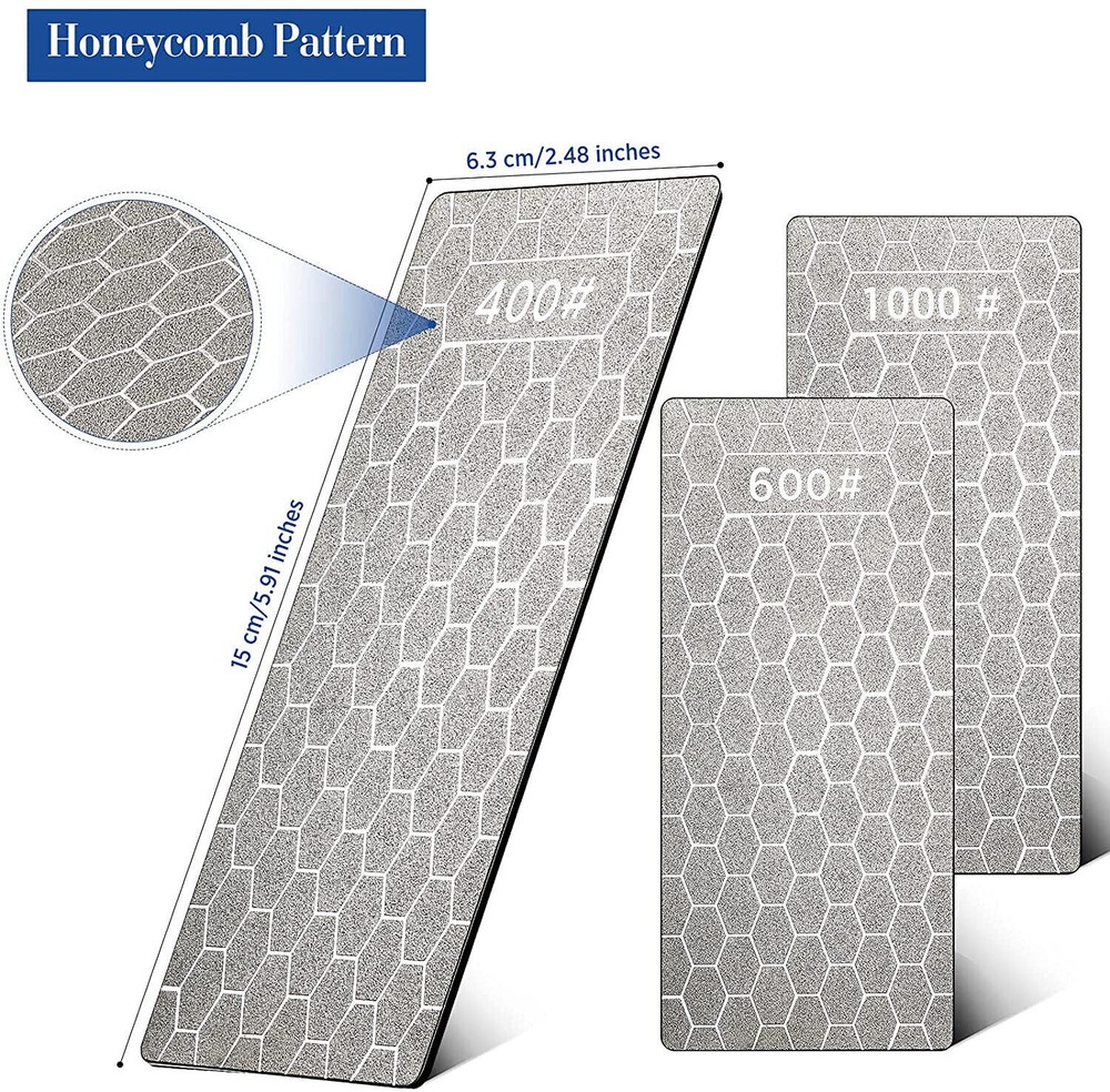 3Pcs Diamond Sharpening Stone Professional Knife Sharpener Bench Stone Plate Set