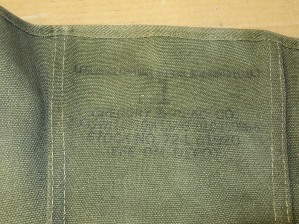 WW II LEGGINGS GAITER CANVAS 3 piece GROUP VINTAGE gregory & read co. # 72L61920