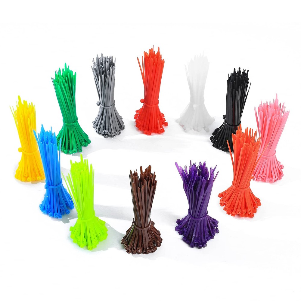 HexinYigjly1200 Pcs Mixed Colored Zip Ties, 4 Inch Multicolor SelfLocking Nyl...
