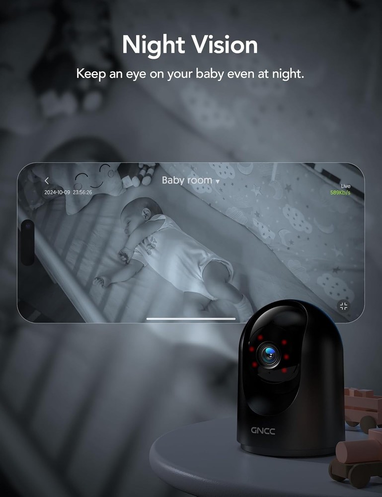 Advanced Motion Detection Indoor Security Camera with Night Vision & Alexa