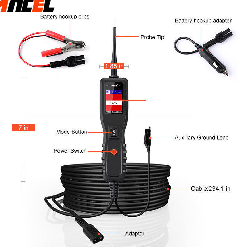12V 24V Electrical Power Circuit Probe Tester Test Leads Test Probe Scan Tool