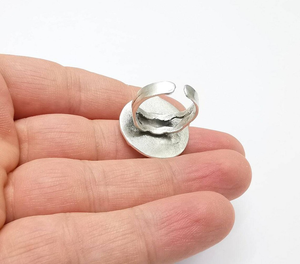 Pine Tree Mountain Blank Silver Ring Setting Cabochon Mounting Adjustable G26800
