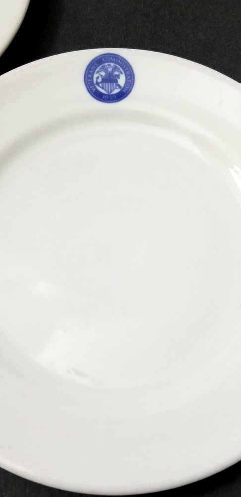 3 VETERANS ADMINISTRATION 6.25" Bread Plates SHENANGO Restaurantware 1930's