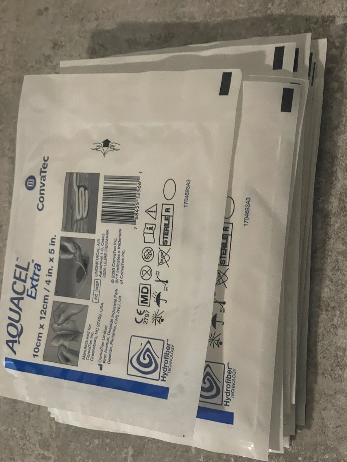 Aquacel Extra Wound 4"×5 Exp 2030 - 5 Sterile Dressings **BOX NOT INCLUDED **