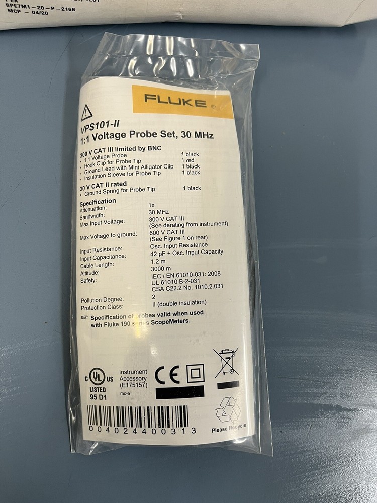 FLUKE Model VPS101 Test Probe Lead Assembly (NEW)