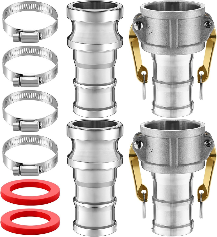 2 Set 2 Inch Camlock Fitting Kit Type C & E Aluminum Hose Coupler Set 50mm