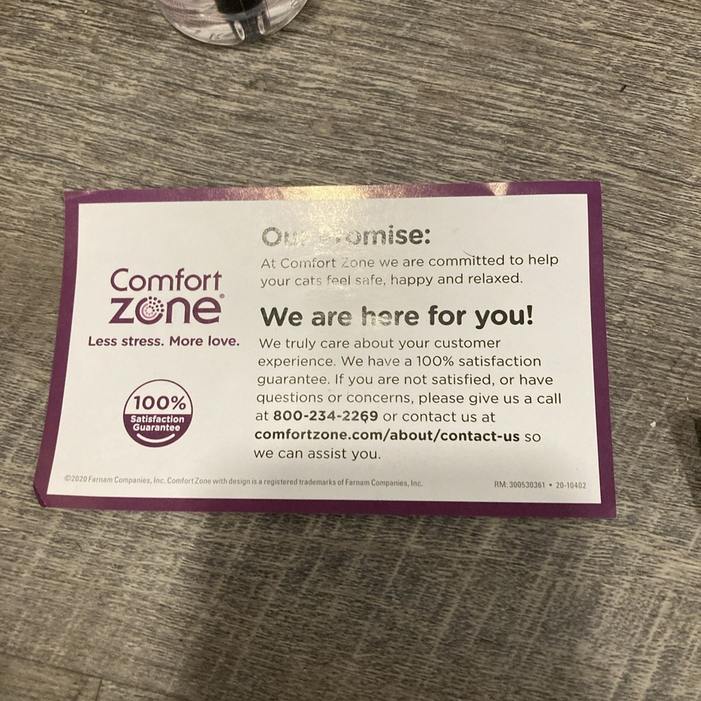 Comfort Zone Multi-Cat Calming 4 Refills New Open Box Pheromones Diffuser Cat