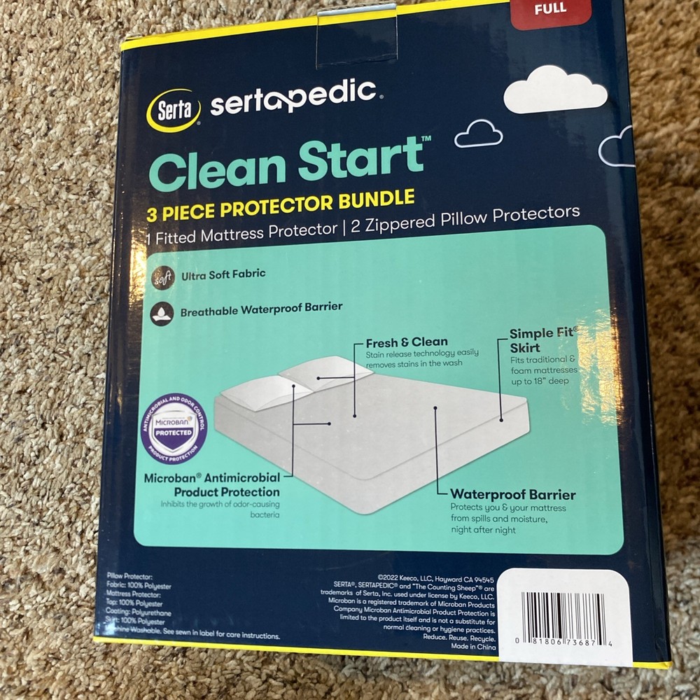 Serta Setapedic Clean Start 3 Piece Protector Bundle Full