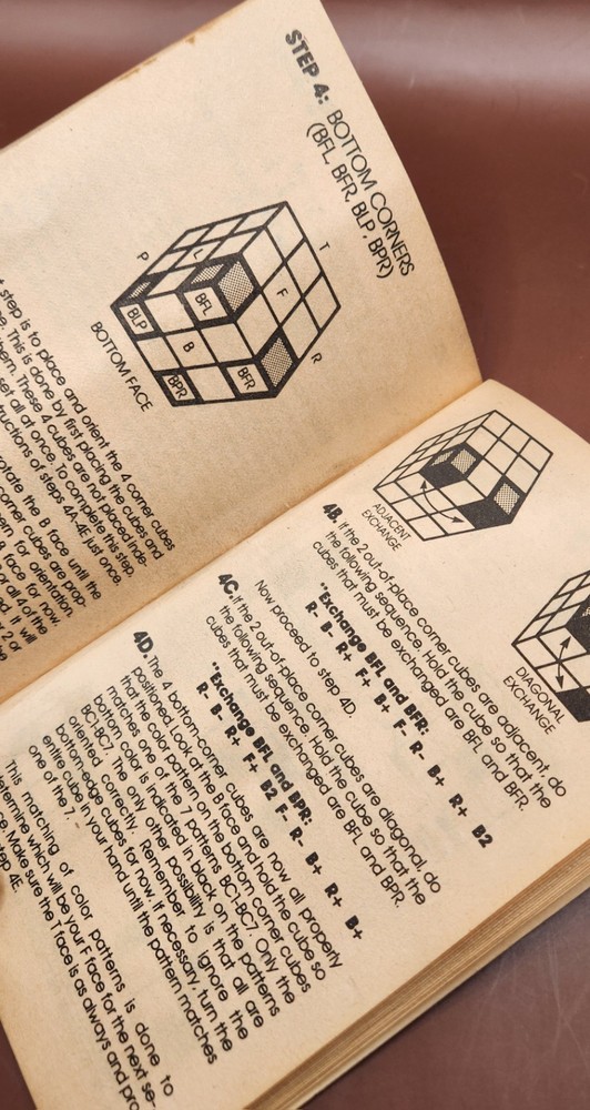 Vintage 1981 Simple Solution to Rubik's Cube Book + 3x3 Puzzle Cube Bundle