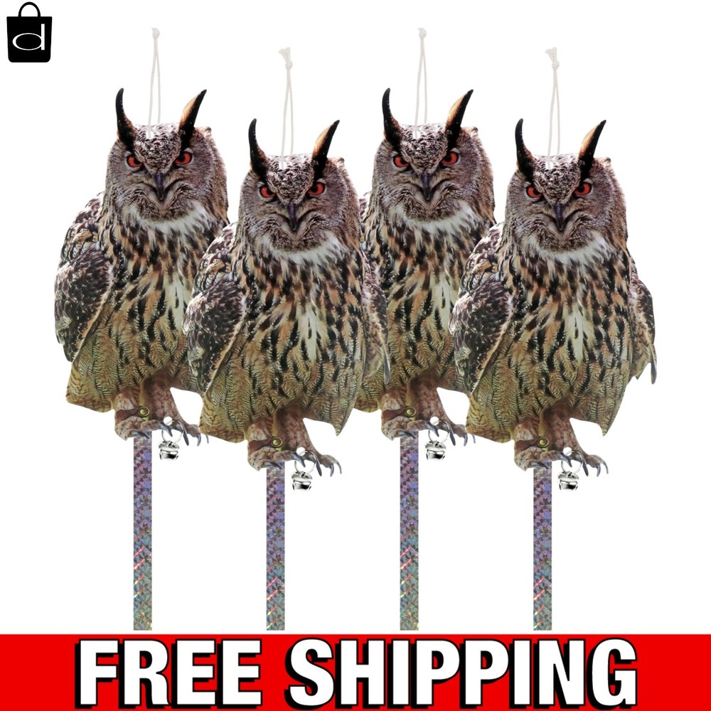 4Pcs Bird Scare Reflective Hanging Decoration, Effective Bird Control Device wit