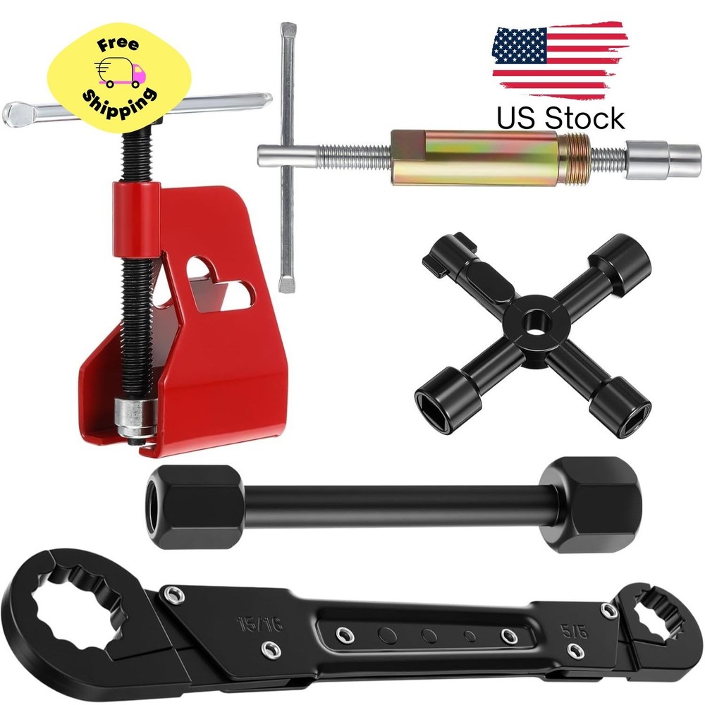 5 Pcs Angle Stop Wrench Kit Plumbing Tool, Compression Sleeve Puller