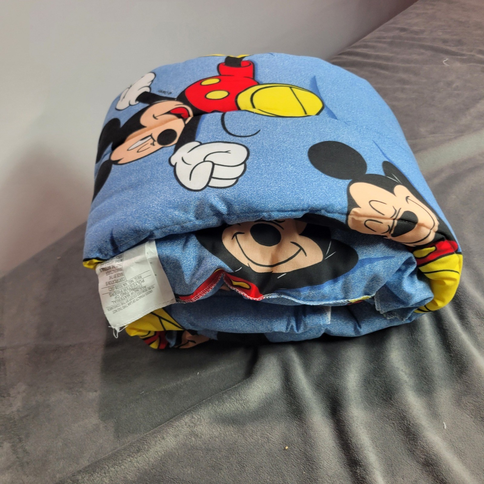 Disney Mickey For Kids Nap Mat Set with Pillow and Backpack Blue Vintage USA