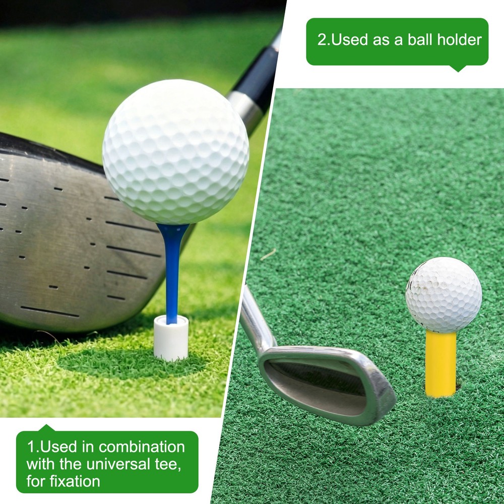 Rubber Golf Tee, 2Sizes 8Pcs Golf Practice Tees Training Driving Range, White