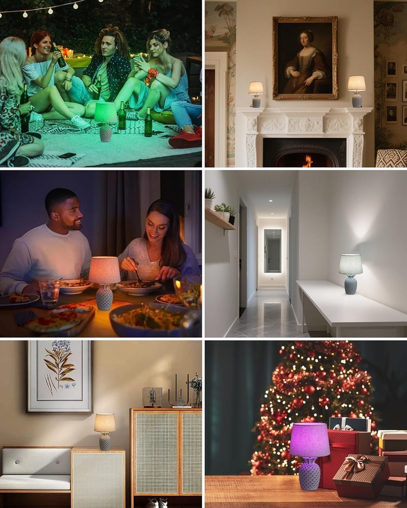 13" Small Rechargeable Cordless Table Lamp, Remote Control Timer Dimmer, Batt...