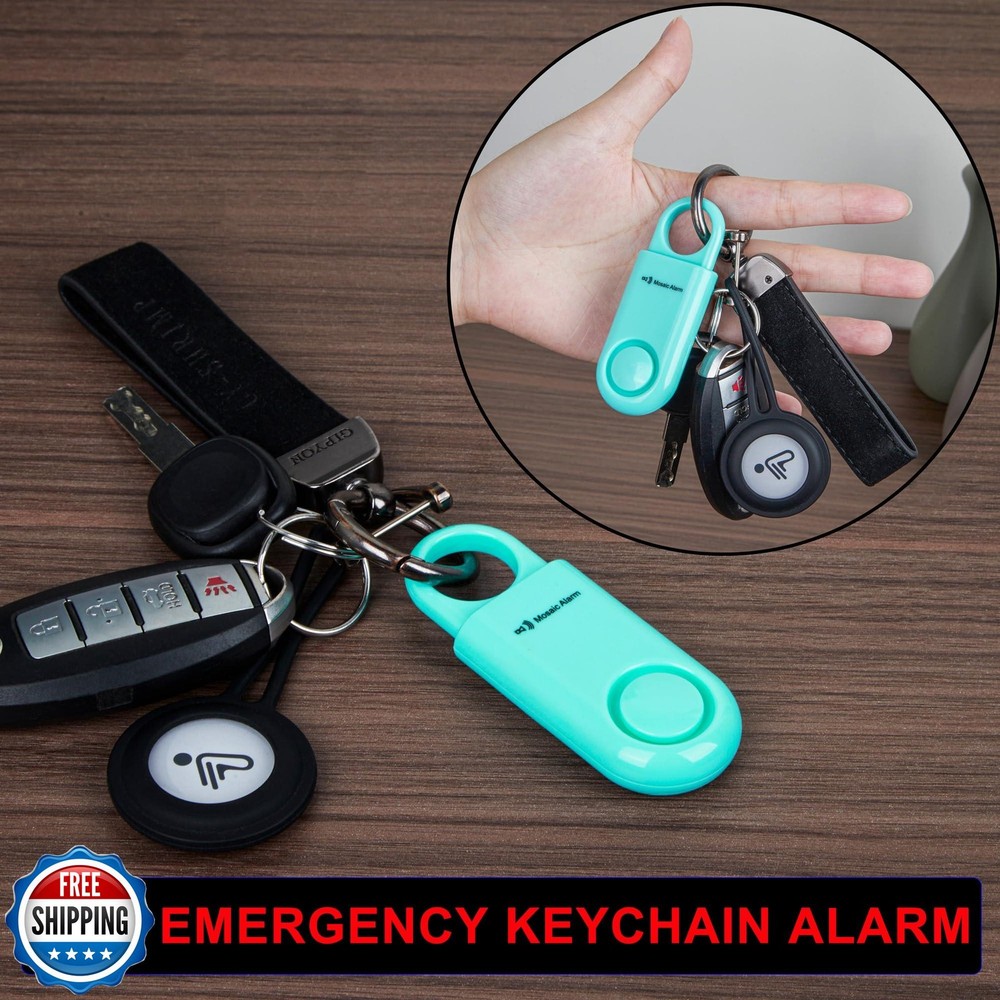 2 Pack Personal Safety Alarm 130db User-Replaceable Battery SOS E