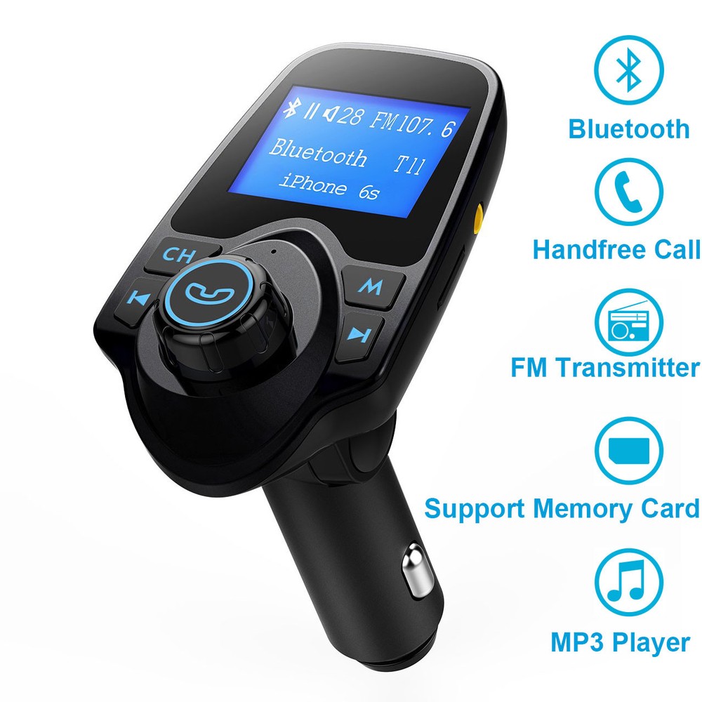 Wireless In-Car Bluetooth FM Transmitter Radio Adapter Car Kit for iphone 8 / 7