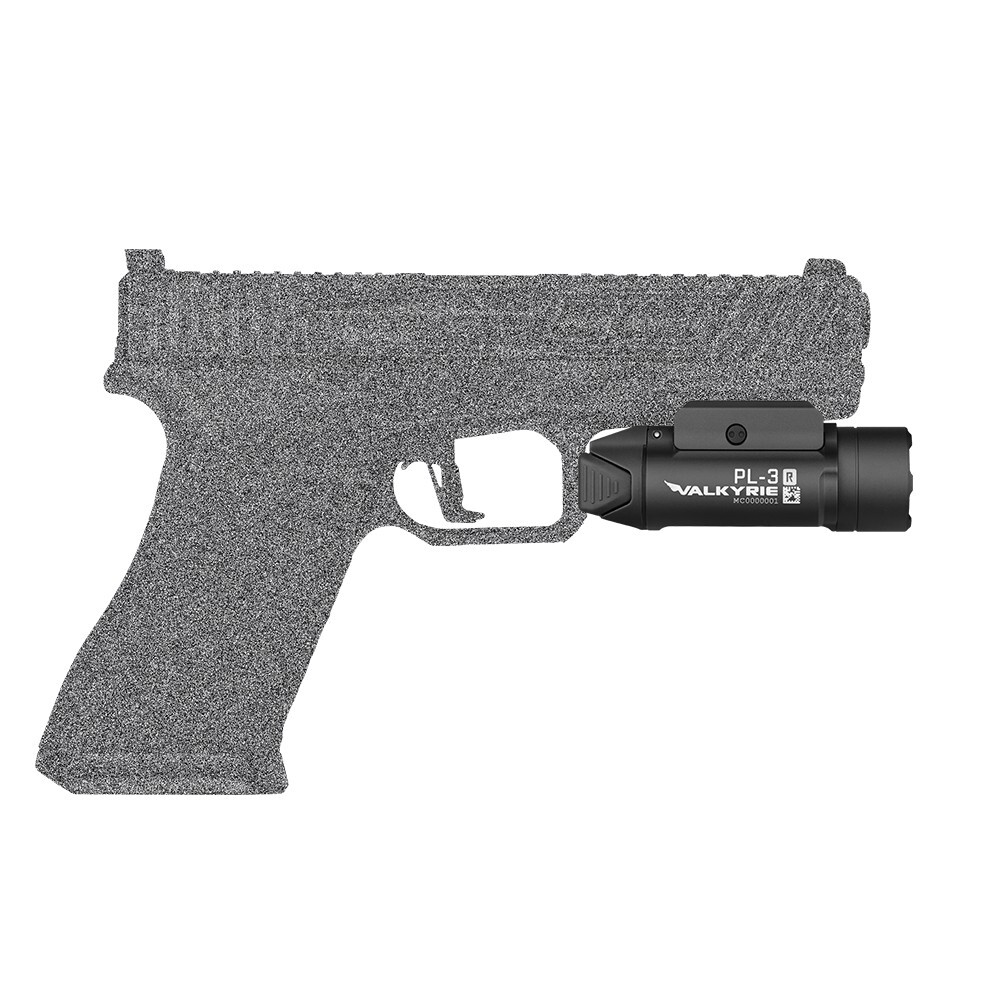 Olight PL-3R Valkyrie Rechargeable Rail Mounted Light, Black, 1500 Lumens, 205 M