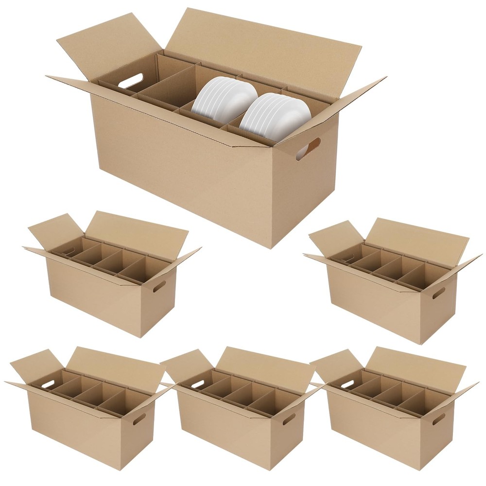6 Sets Dish Packing Box Kitchen Moving Boxes Kit Glassware Packing Boxes Dish...