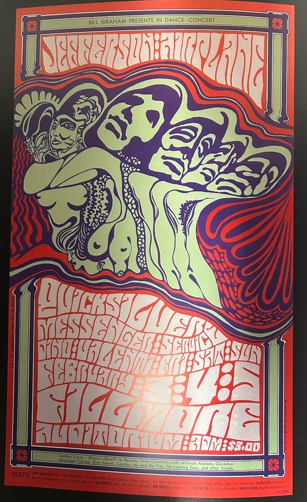 2021-(2)-FILLMORE BG-48-RE-PRINT VARIANT POSTERS-JEFFERSON AIRPLANE/QMS-W.WILSON