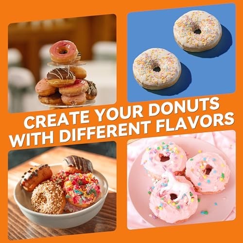 Mini Donut Maker Machine - Bake 12 Mini Doughnuts, Perfect for Breakfast & Snack
