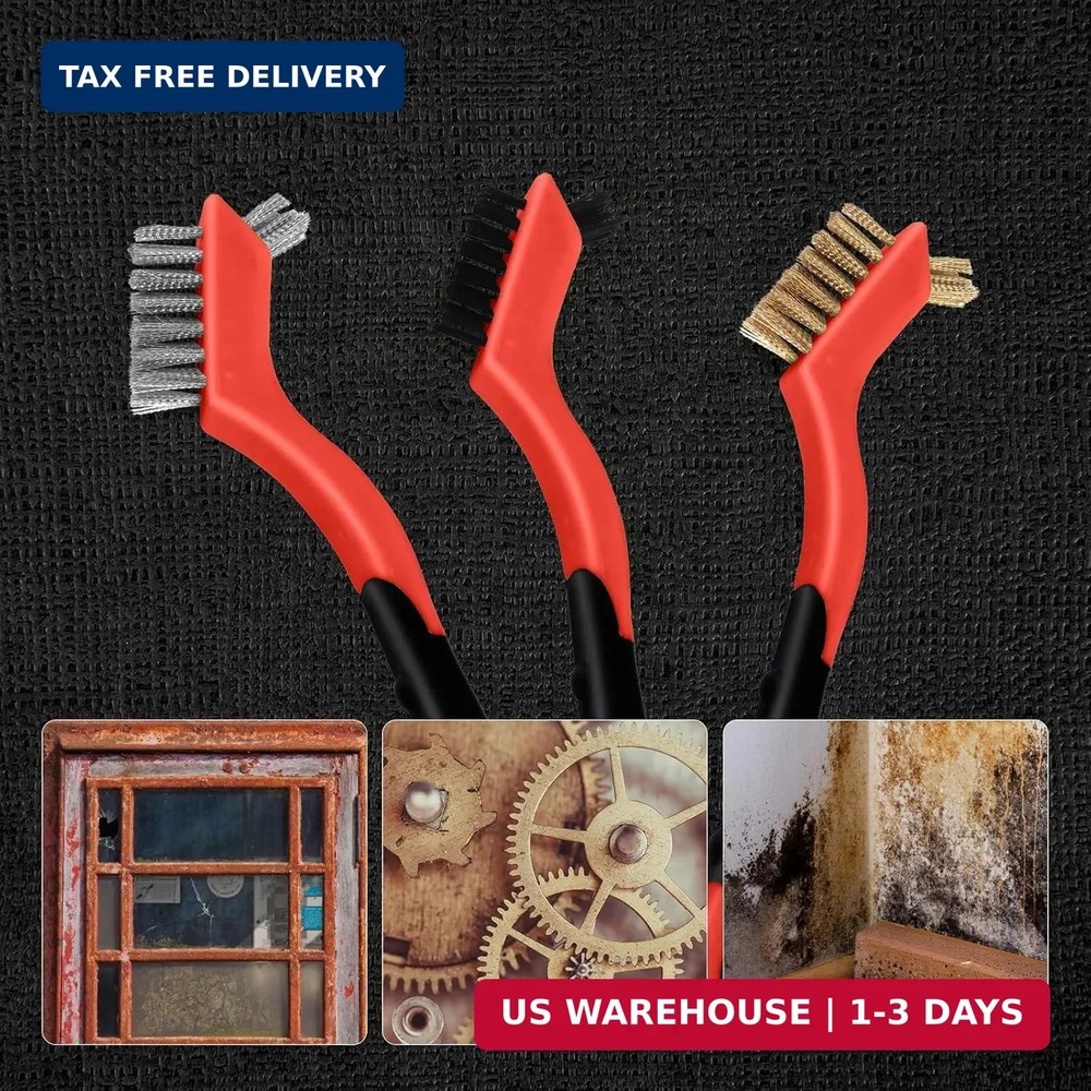 MAXMAN Wire Brush Set 6Pcs, Small Wire Brushes for Cleaning, Rust Remover, Scrub