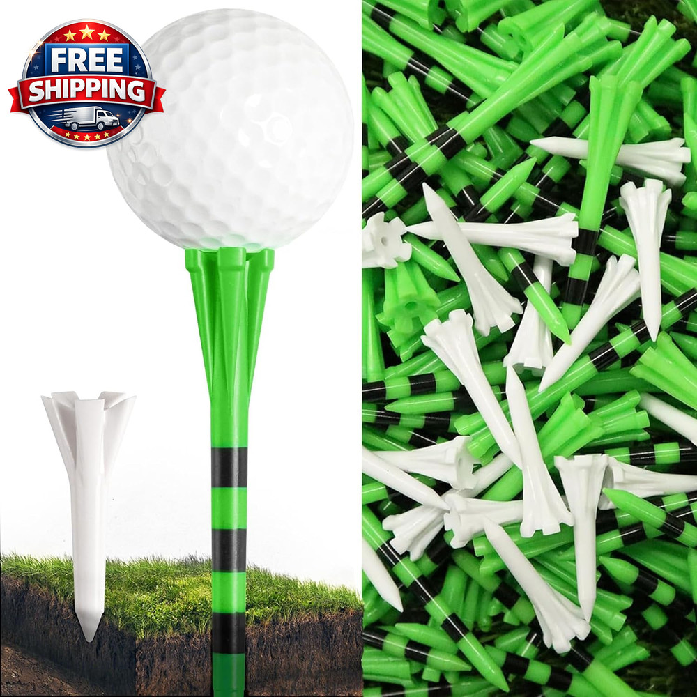 Unbreakable Golf Tees Assorted Pack - 80 Plastic Tees in Bright Colors