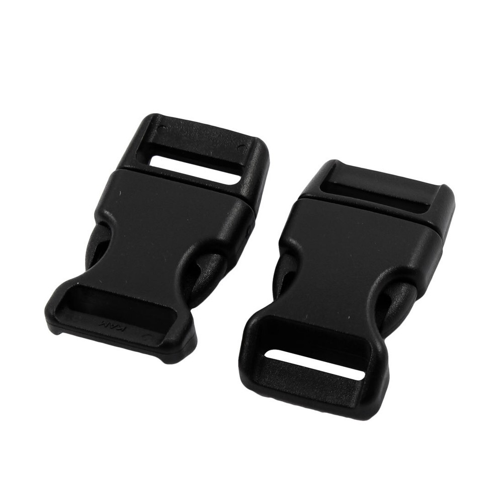 Backpack Strap Plastic Connecting Side Quick Release Buckle Black 16mm 8pcs