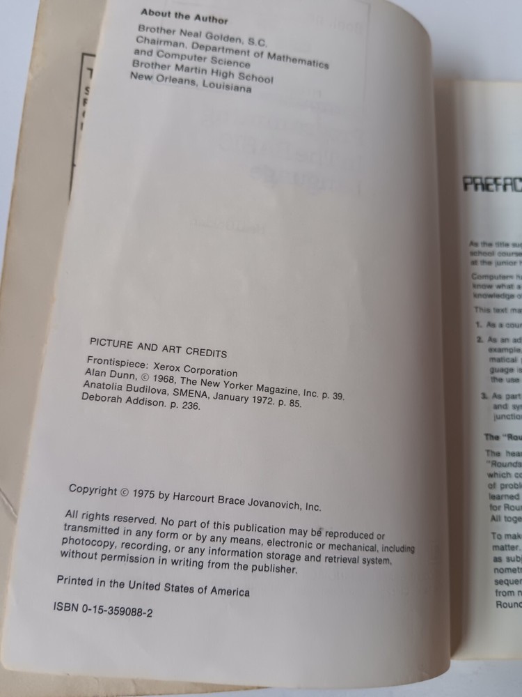 Computer Programming In The BASIC Language Softcoverbook Neal Golden Ex Library