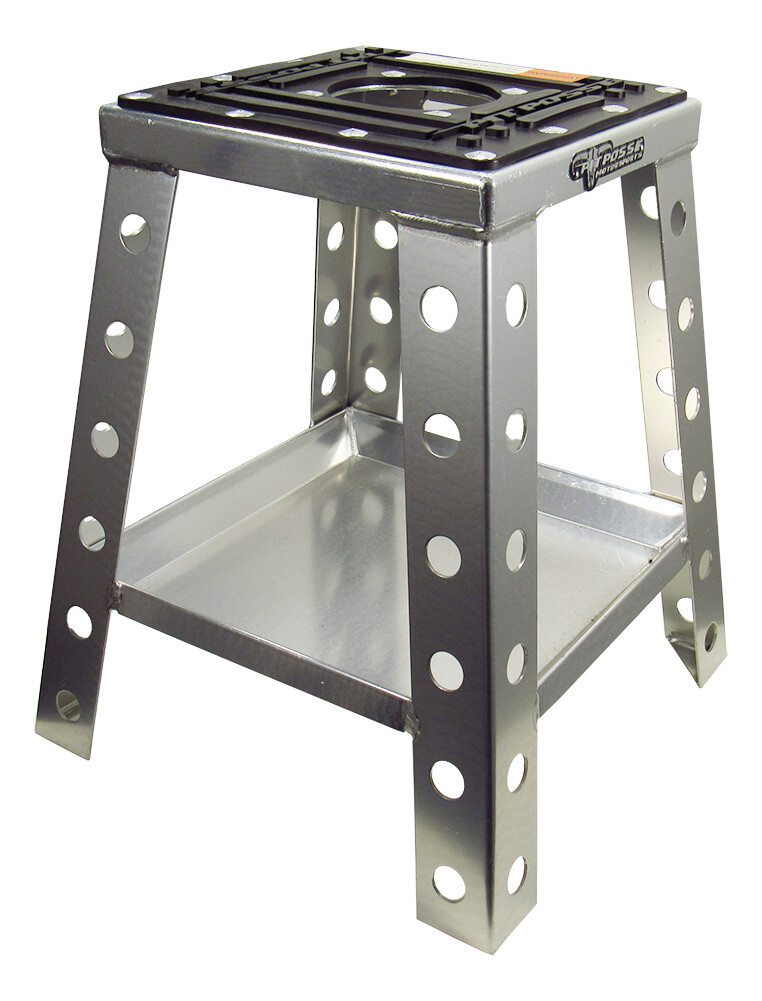 Pit Posse Off Road Universal Motorcycle Motocross Dirt Bike Stand w/ Tray Silver