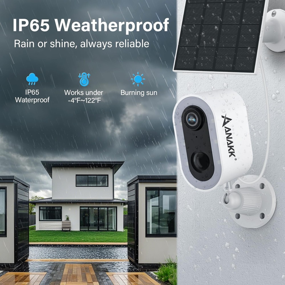 Solar Security Cameras Wireless Outdoor, Solar Camera for Home Security, Colo...