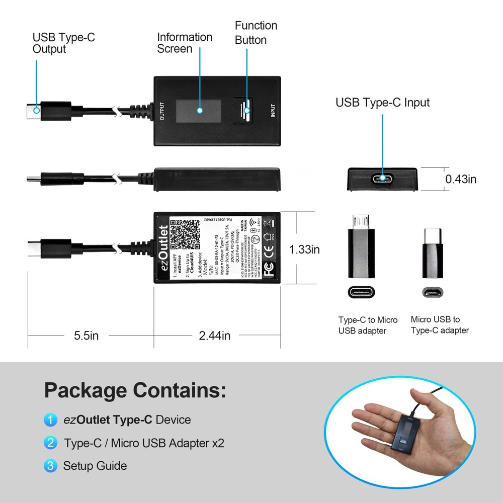 ezOutlet Type-C Auto Reboot, Metering, Automatic Power-Reset Devices