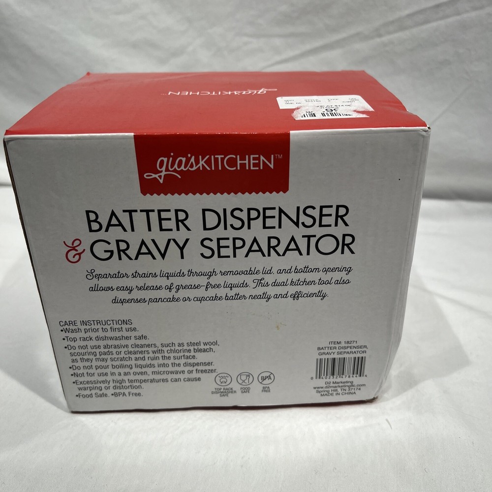 Gias Kitchen Batter Dispenser & Gravy Separator With Quick Release Handle