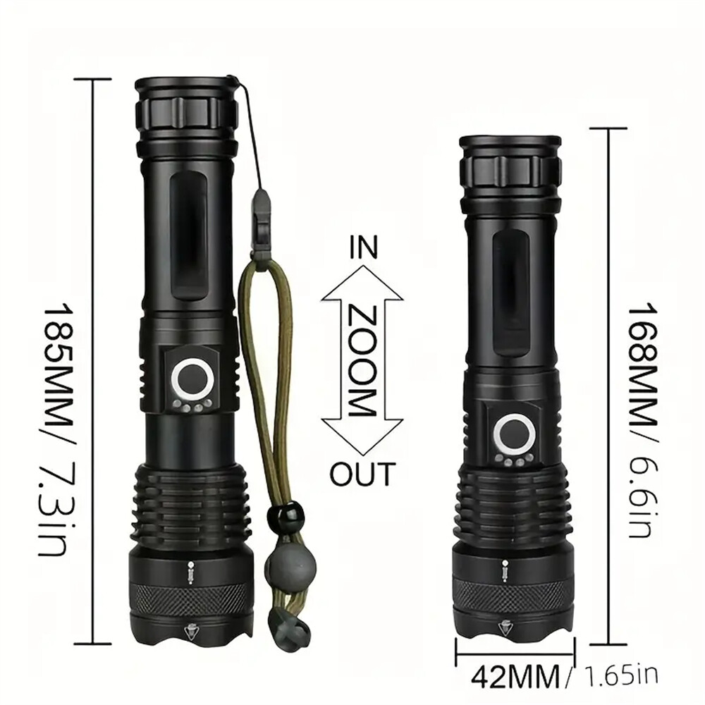 Super-Bright 12000000 LM LED Tactical Flashlight With Rechargeable Battery
