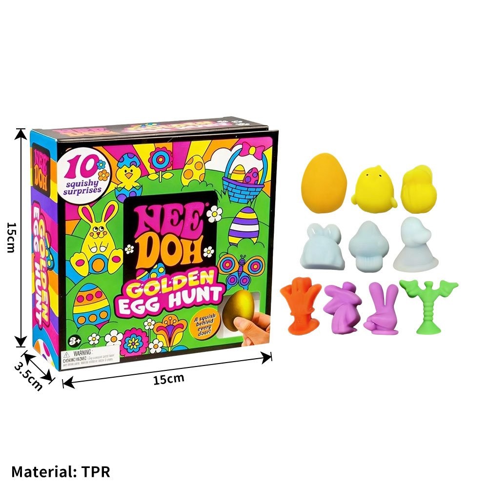 NeeDoh Easter Golden Egg Hunt Mystery (10 Squishy Surprises!) Toy Gift