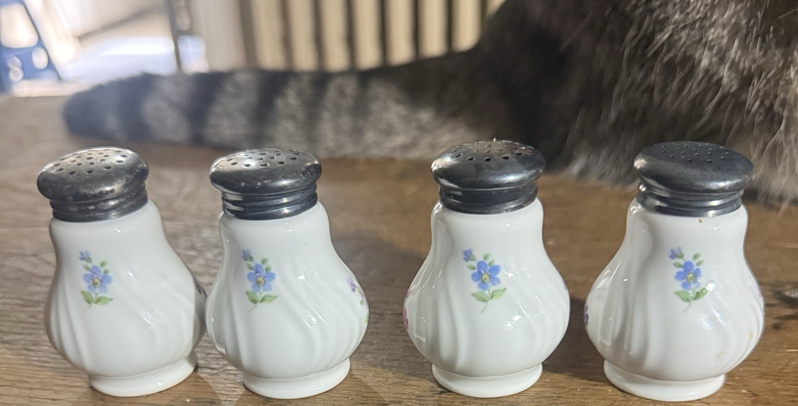 2 pairs Rosenthal salt & pepper 835 sterling tops