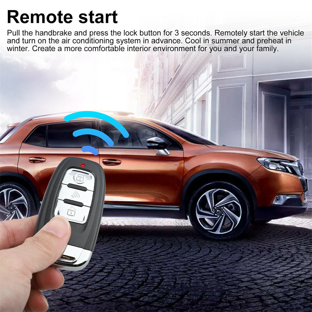 9pcs Car Keyless Entry Engine Start Alarm System Push Button Remote Starter Stop