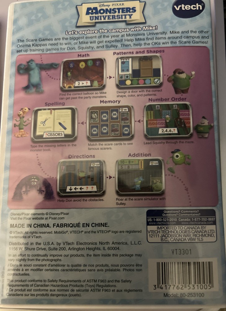 VTech MobiGo Touch Learning System Software - Monsters University Madagascar 3
