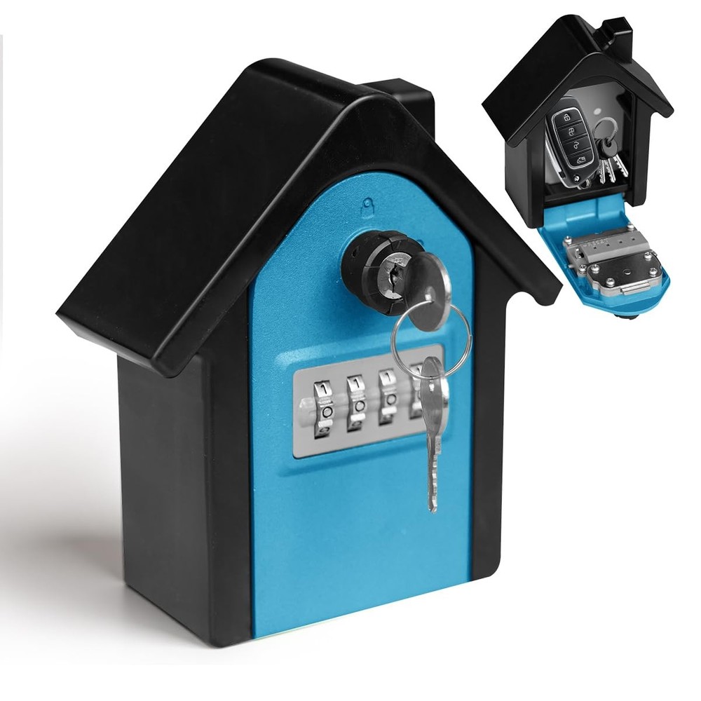 Key Lock Box with Combination lock & Key lock, Portable Large Capacity Key St...