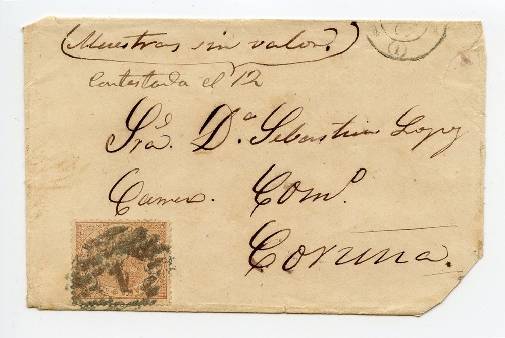 SPAIN 1868 Cover to CORUNA