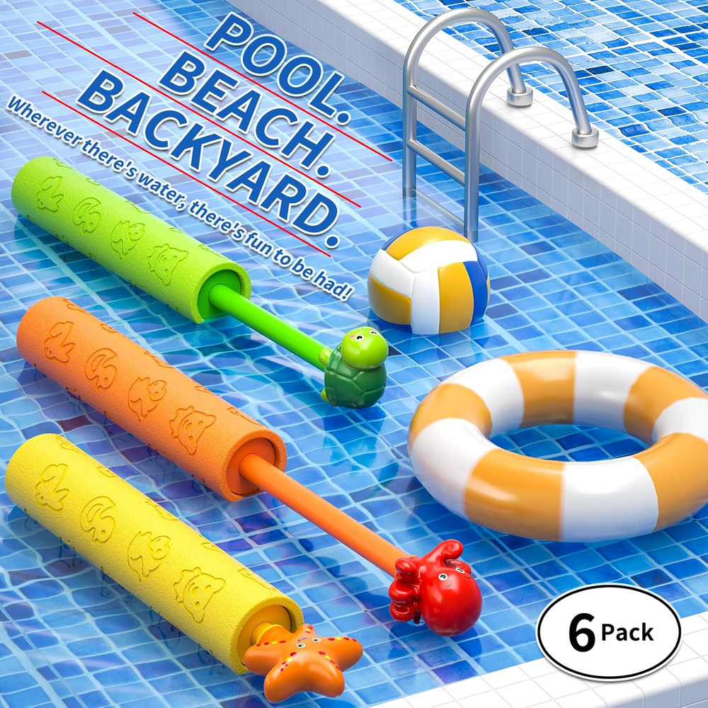 Squirt Guns for Kids 6-Pack – Multicolor Water Blasters