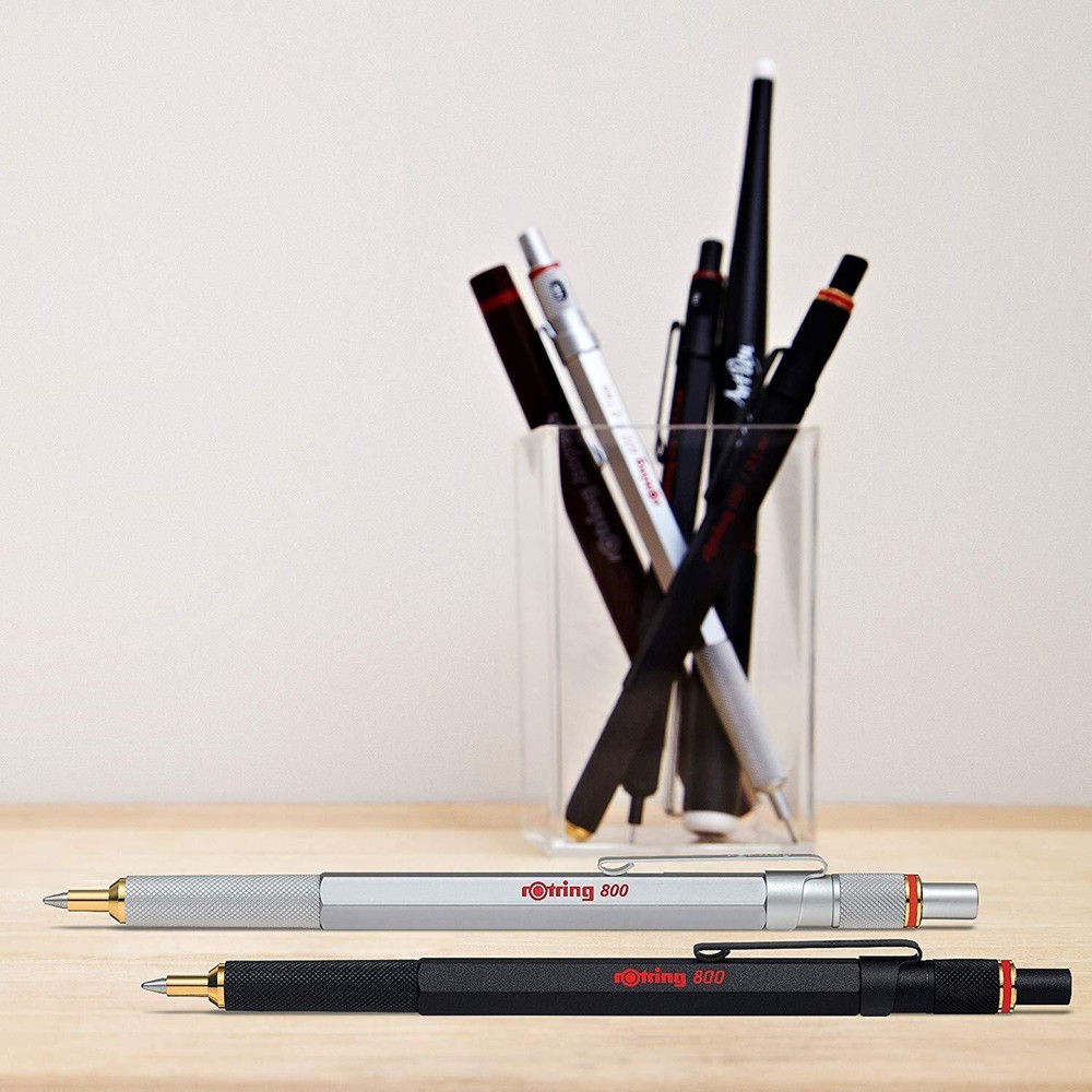 800 Retractable Ballpoint Pen, Medium Point, Silver