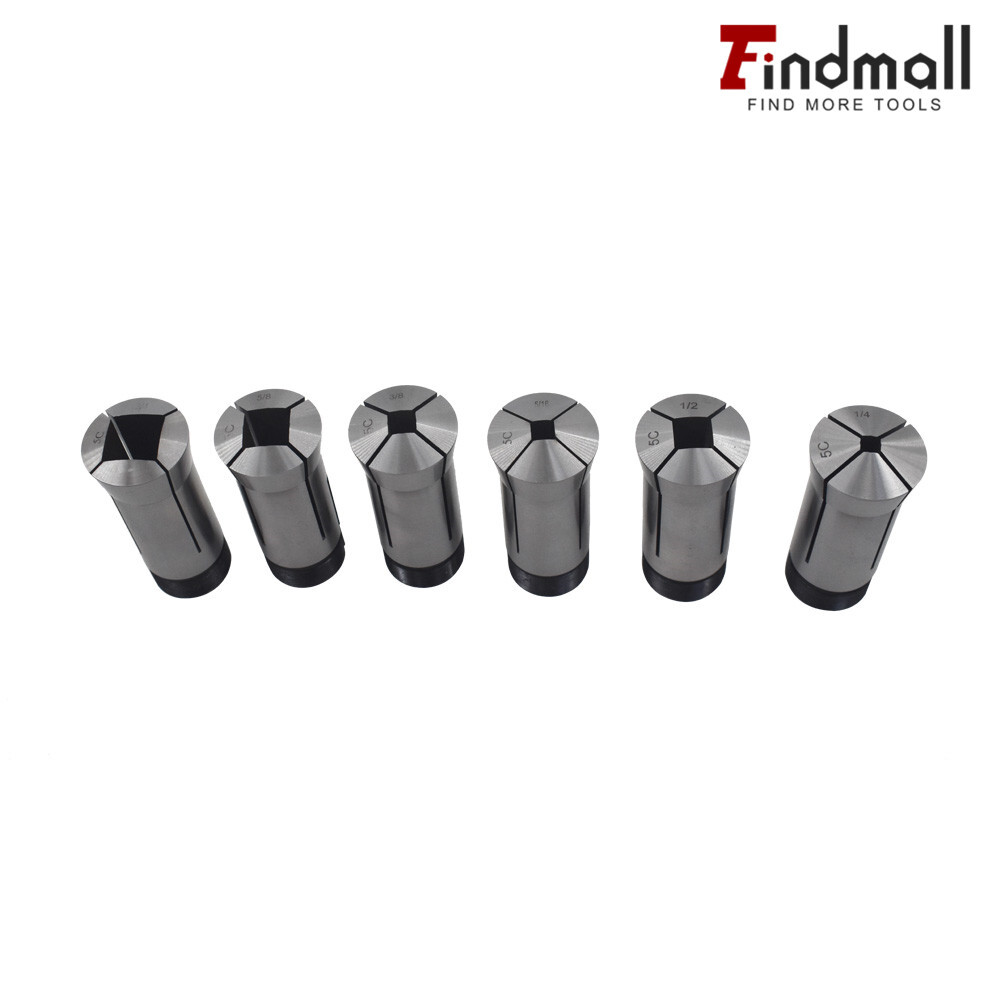Findmall 5C Square Collet 6 PC Set 1/4",5/16",3/8",1/2",5/8",3/4"