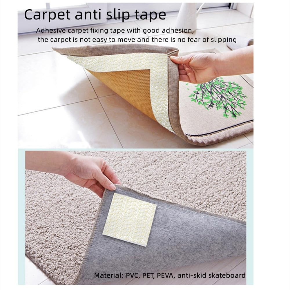 Anti-Slip Rug Tape Gripper, 0.16x9.8 FT (2" x 118") Double-Sided Carpet Gripp...