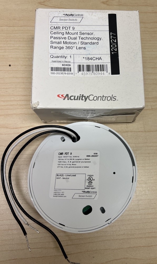 White Ceiling Mount Sensor light dual tech NEW 184CHA Sensor Switch CMR PDT 9