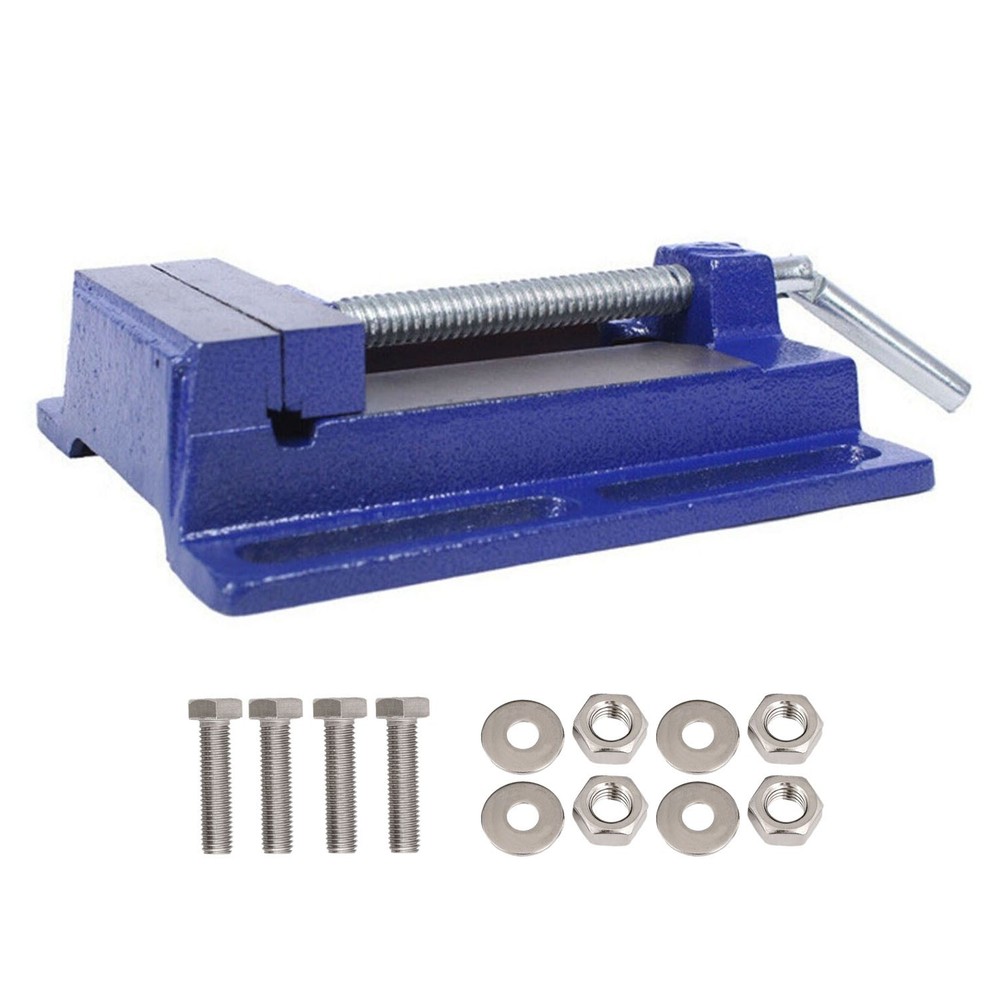 3" Bench Vise Clamp Table Flat Drill Press Vice Milling Machine Blue