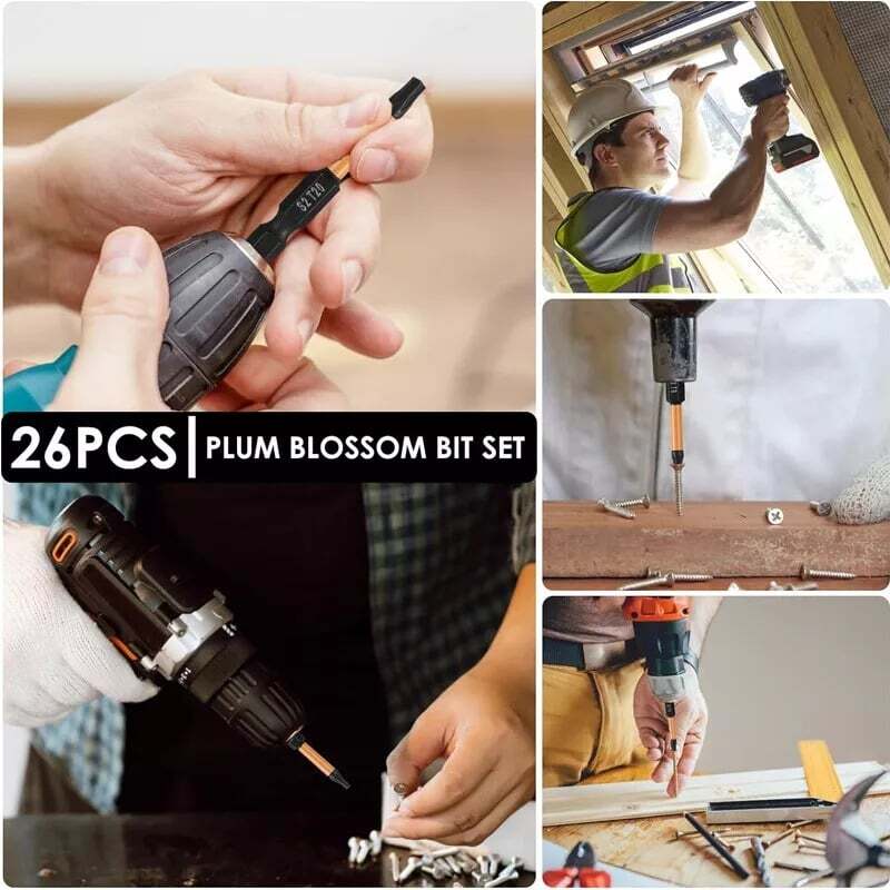 26pc Torx Security Bits - Tamper Resistant Design, Fits Safety Screws, 1/4" Hex​
